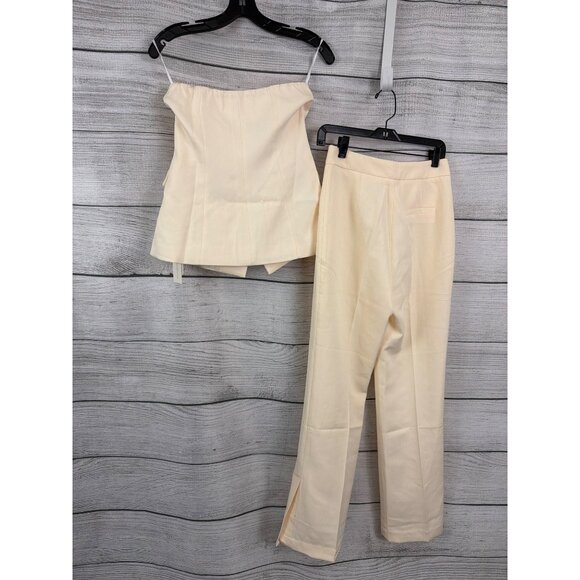 NWT Commense Solid Tube Top With Wide Leg Pants Set Size S - Picture 2 of 3